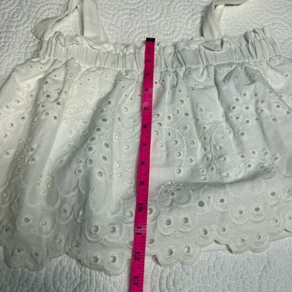 White Sleeveless Ruffled Crop Tank Top cotton - Picture 10 of 10